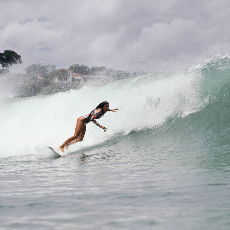 a man riding a wave on a surfboard in the water