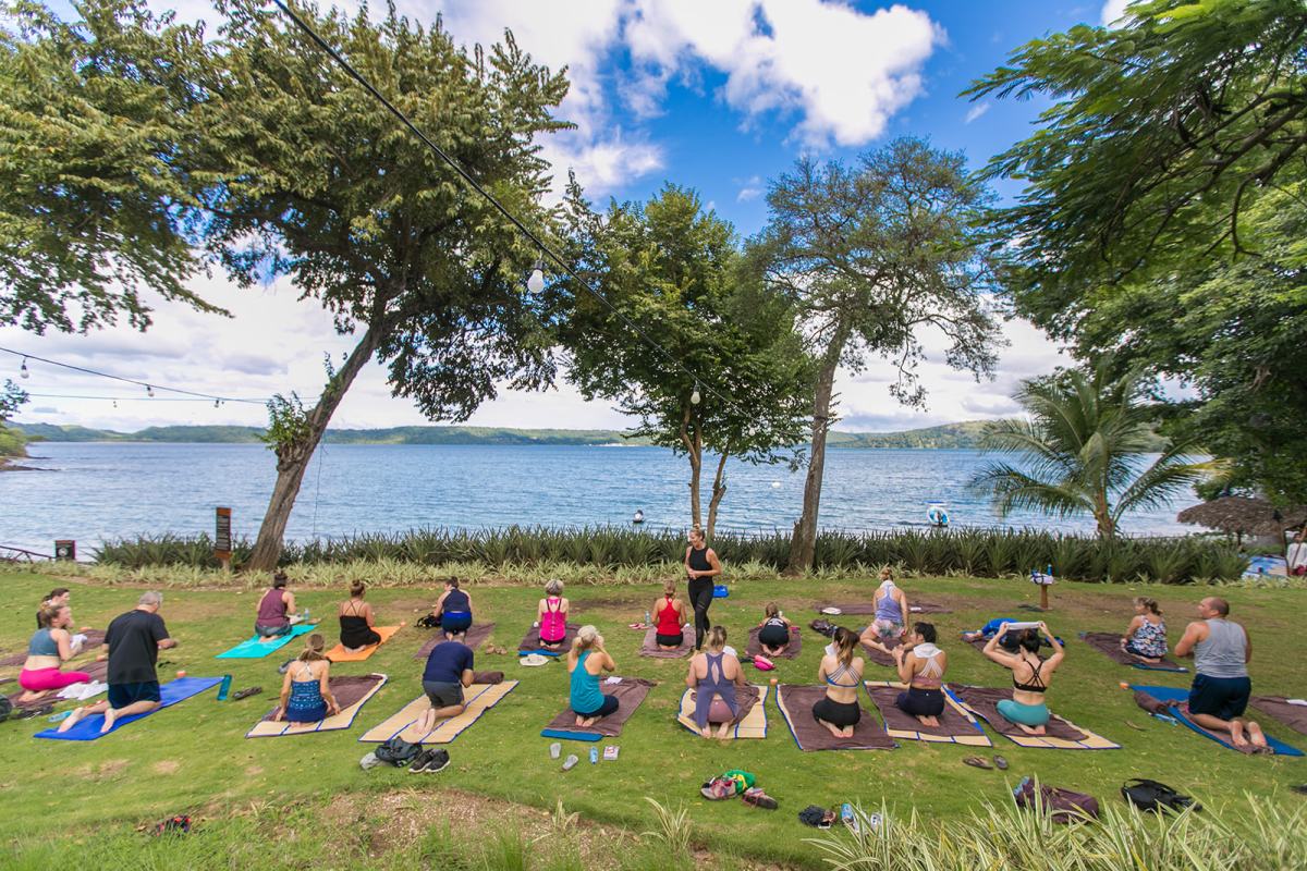 a group of people on a field