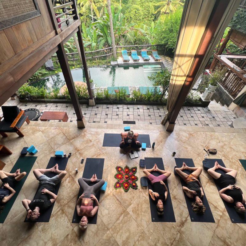 a group of people that are set up on a beach