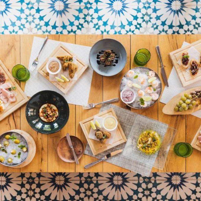 a bunch of items that are on a table