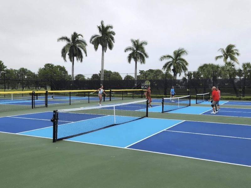a group of people in a pool of water